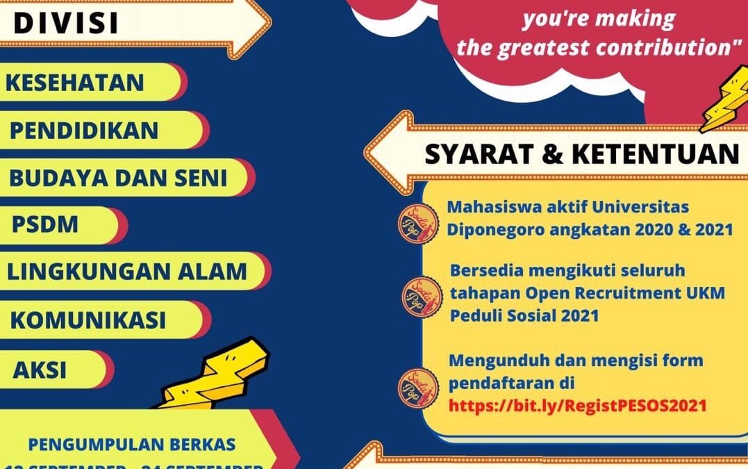 OPEN RECRUITMENT: UKM PEDULI SOSIAL UNDIP 2021