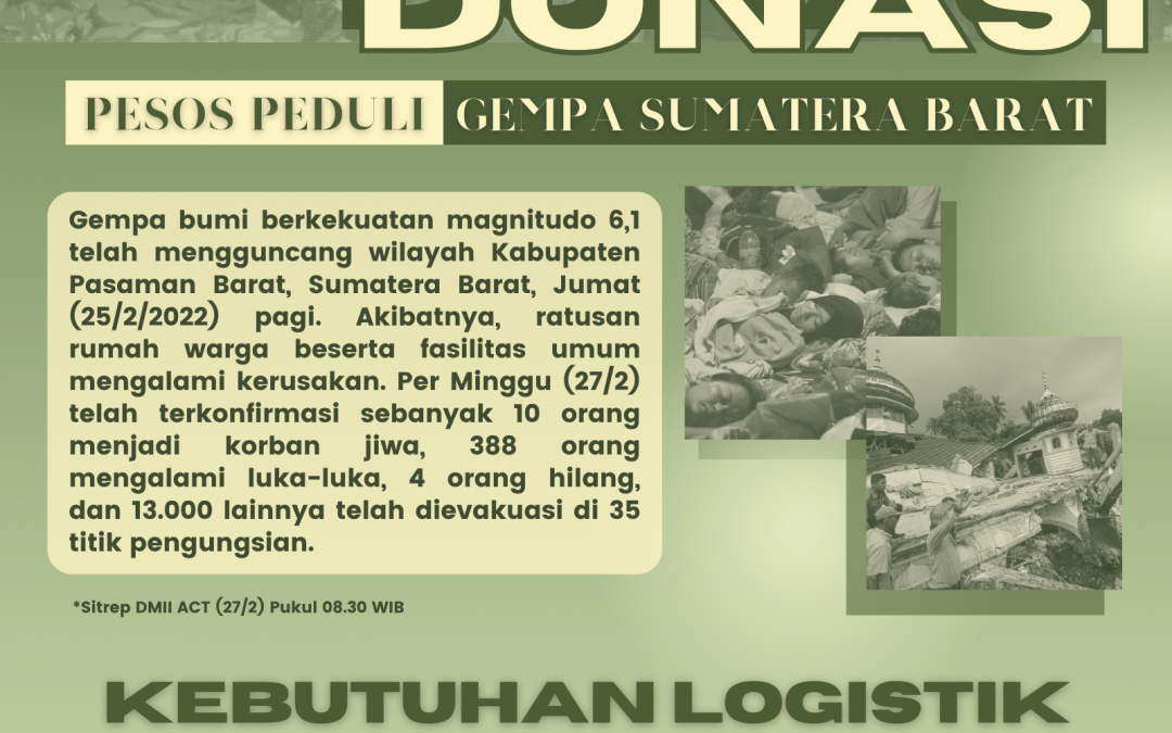 OPEN DONASI : GEMPA SUMATRA BARAT